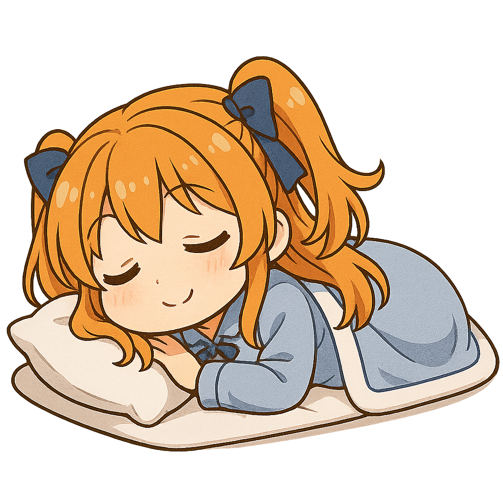 寝ている萌奈ちゃん